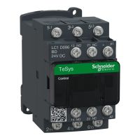 Stycznik mocy TeSys D 9A 3P 4KW 24V DC 1NO 1NC AC-3 zaciski śrubowe | LC1D096BD Schneider Electric
