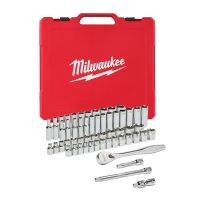 Nasadki z grzechotką, typ metryczny i calowy 3/8” (zestaw 56szt) | 4932464946 Milwaukee