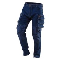 Spodnie robocze DENIM, wzmocnienia na kolanach, rozmiar XL | 81-228-XL NEO TOOLS