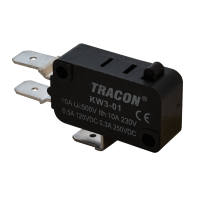 Wyłącznik krańcowy, mikro, ze zderzakiem 1×CO 10A/230VAC, 0,3A/250VDC, 6,3x0,8 mm, IP00(1szt) | KW3-01 Tracon