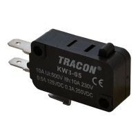 Wyłącznik krańcowy, mikro, ze zderzakiem 1×CO 10A/230VAC, 0,3A/250VDC, 4,8x0,5 mm, IP00(1szt) | KW3-05 Tracon