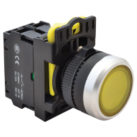 Przycisk z podświetleniem, żółty 1×NO, 5A/230V AC-15, IP65, LED 230V AC/DC(1szt) | NYG3-LY Tracon