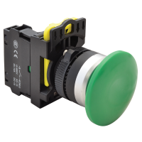 Przycisk grzybkowy, zielony 1×NO, 5A/230V AC-15, 40mm, IP65(1szt) | NYG3-MG Tracon