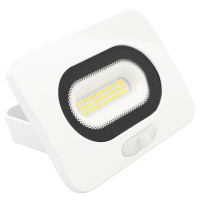 Reflektor SMD LED z czujnikiem ruchu,biały 10W,4000K,IP65,220-240V AC,800lm,110°,3-10m,EEI=G(1szt) | RSMDLFM10 Tracon