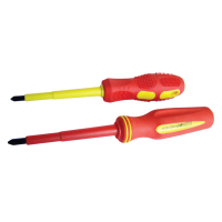 Śrubokręt płasko-krzyżowy, izolacja 1000V, żółto-czerwony AC 1000V, 5x125mm(1szt) | SDDK5125S Tracon