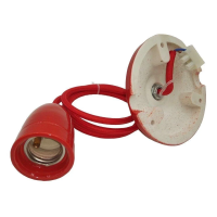 Oprawka zwieszana porcelanowa z przewodem czerwona V-TAC VT-7998-R 5 lat gwarancji | 3800157612388 LED EUROPE