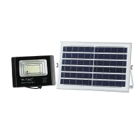 Naświetlacz LED solarny V-TAC 12W czarny IP65 pilot timer VT-25W 4000K 550lm | 3800157645584 LED EUROPE