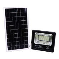 Naświetlacz LED solarny V-TAC 40W czarny IP65 pilot timer VT-200W 6000K 3100lm | 3800157645782 LED EUROPE