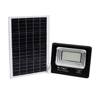 Naświetlacz LED solarny V-TAC 50W czarny IP65 pilot timer VT-300W 6000K 4200lm | 3800157645799 LED EUROPE