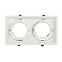 Oprawa sufitowa wpuszczana 2xAR111 G53 biała V-TAC VT-7222 | 3800157604772 LED EUROPE