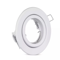 Oczko V-TAC GU10 okrągłe ruchome białe VT-7227RD-WH | 3800157605885 LED EUROPE