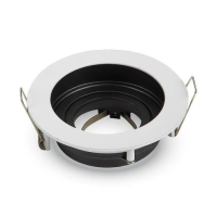 Oczko V-TAC aluminiowe GU10 okrągłe białe/czarne VT-781RD-WH | 3800157607247 LED EUROPE