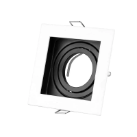 Oczko V-TAC aluminiowe GU10 kwadrat białe/czarne VT-781SQ-WH | 3800157607261 LED EUROPE