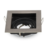 Oczko V-TAC aluminiowe GU10 kwadrat satyna/czarne VT-781SQ-SN | 3800157607278 LED EUROPE