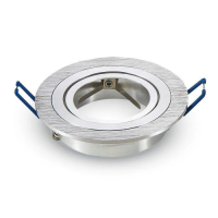 Oczko V-TAC aluminiowe odlew 1xGU10 okrągłe aluminium szczotkowane VT-782RD-AB | 3800157607292 LED EUROPE