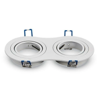 Oczko V-TAC aluminiowe odlew 2xGU10 okrągłe białe VT-783RD-WH | 3800157607308 LED EUROPE