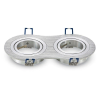 Oczko V-TAC aluminiowe odlew 2xGU10 okrągłe aluminium szczotkowane VT-783RD-AB | 3800157607315 LED EUROPE