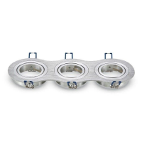 Oczko V-TAC aluminiowe odlew 3xGU10 okrągłe aluminium szczotkowane VT-784RD-AB | 3800157607339 LED EUROPE