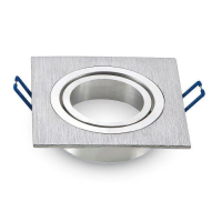 Oczko V-TAC aluminiowe odlew 1xGU10 kwadrat aluminium szczotkowane VT-782SQ-AB | 3800157607353 LED EUROPE