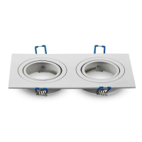 Oczko V-TAC aluminiowe odlew 2xGU10 kwadrat białe VT-783SQ-WH | 3800157607360 LED EUROPE