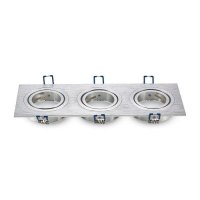 Oczko V-TAC aluminiowe odlew 3xGU10 kwadrat aluminium szczotkowane VT-784SQ-AB | 3800157607391 LED EUROPE