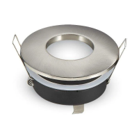 Oczko V-TAC aluminiowe odlew szczelne z szybą IP54 GU10 okrągłe fi84 satyna VT-787RD-SN | 3800157607438 LED EUROPE