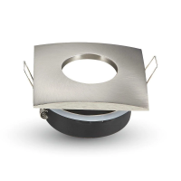 Oczko V-TAC aluminiowe odlew szczelne z szybą IP54 GU10 kwadrat 84x84mm satyna VT-787SQ-SN | 3800157607452 LED EUROPE