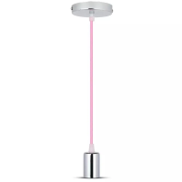 Oprawa zwieszana V-TAC chrom metal różowy przewód VT-7338-PK 5 lat gwarancji | 3800157611626 LED EUROPE