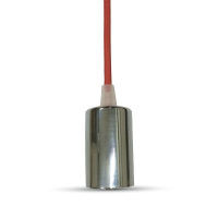 Oprawa zwieszana V-TAC chrom metal czerwony przewód VT-7338-R 5 lat gwarancji | 3800157611640 LED EUROPE