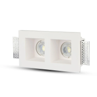 Oczko V-TAC gips 2xGU10 wpuszczane 2xKwadrat 215x120 białe VT-762 | 3800157618588 LED EUROPE