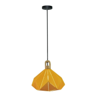 Oprawa zwieszana V-TAC drewno żółty pastel seria pryzmat 320x270mm VT-7323-Y 5 lat gwarancji | 3800157630184 LED EUROPE
