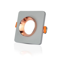 Oczko V-TAC gips beton GU10 kwadrat wpuszczane szary/różowe złoto VT-862-MRG 5 lat gwarancji | 3800157634434 LED EUROPE