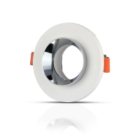 Oczko V-TAC gips beton GU10 okrągłe wpuszczane białe/chrom VT-862-CRD 5 lat gwarancji | 3800157634526 LED EUROPE