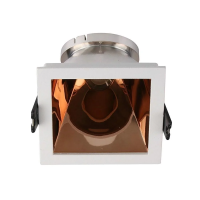 Oczko V-TAC GU10 wpuszczane białe/różowy złoty kwadrat VT-875-WR 3 lata gwarancji | 3800157639101 LED EUROPE