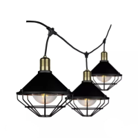 Girlanda ogrodowa 6xE27 3metry czarny MAT siatka loft IP65 V-TAC VT-717S 5 lat gwarancji | 3800157655859 LED EUROPE
