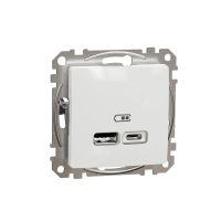 Gniazdo ładowania USB typ A+C 2,4A, białe, Sedna Design & Elements | SDD111402 Schneider Electric