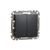 Łącznik świecznikowy z podświetleniem, czarny antracyt, Sedna Design & Elements | SDD114105L Schneider Electric
