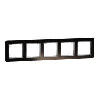 Ramka pięciokrotna, szkło czarne, efekt szkła, Sedna Design & Elements | SDD361805 Schneider Electric