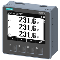 Power Monitoring PAC1020, zabudowa frontowa, 400/230 V, 5 A, 85-276 V AC, Modbus RTU, SENTRON | 7KM1020-0BA01-1DA0 Siemens