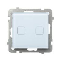 Łącznik dotykowy podwójny schodowy / krzyżowy z podświetl. ŁPD-26RS/m/31 białe szkło SONATA TOUCH | ŁPD-26RS/m/31 Ospel