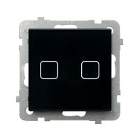 Łącznik dotykowy podwójny schodowy / krzyżowy z podświetl. ŁPD-26RS/m/32 czarne szkło SONATA TOUCH | ŁPD-26RS/m/32 Ospel