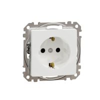 Gniazdo zasilające schuko z przesłonami torów prądowych, białe, Sedna Design & Elements | SDD111021 Schneider Electric