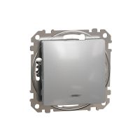 Łącznik 1-biegunowy z podświetleniem, srebrne aluminium, Sedna Design & Elements | SDD113101L Schneider Electric