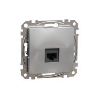 Gniazdo komputerowe RJ45 kat. 6 UTP, srebrne aluminium, Sedna Design & Elements | SDD113461 Schneider Electric