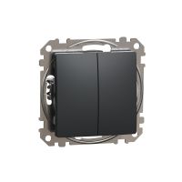 Przycisk podwójny, czarny antracyt, Sedna Design & Elements | SDD114118 Schneider Electric
