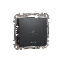 Przycisk 1-biegunowy "dzwonek" z podświetleniem, czarny antracyt, Sedna Design & Elements | SDD114131L Schneider Electric