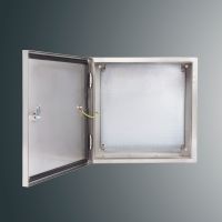 Obudowa n/t z płytą montaż PSH 303020 IP65 INOX 300x300x200; IK10; RAL7035,zamek herm.-D5 | PSH 303020 IP65 INOX Kubiak
