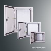 Obudowa n/t z płytą montaż PSH 404015 IP65 INOX 400x400x150; IK10; RAL7035,zamek herm.-D5 | PSH 404015 IP65 INOX Kubiak