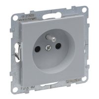 Gniazdo 2P+Z z przesłoną 16 A 250 V zaciski automatyczne, aluminium, Suno | 721380 Legrand