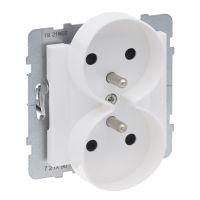 Gniazdo 2X2P+Z z przesłoną 16 A 250 V zaciski automatyczne, biały, Suno | 721190 Legrand